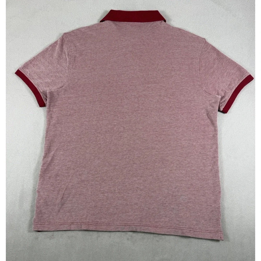 Levi's Men's Two-Tone Pique Polo Shirt With Script Embroidery Red Size XXL
